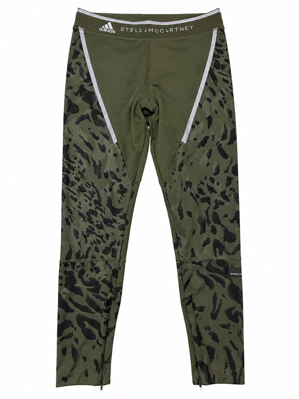 Adidas by Stella McCartney Animal Print Running Leggings Olive Green M